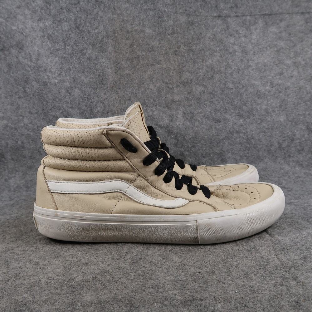 Vans Shoes Womens 8.5 Sk8 Hi Sneakers Skateboarding Lace Up Casual Leather Tan